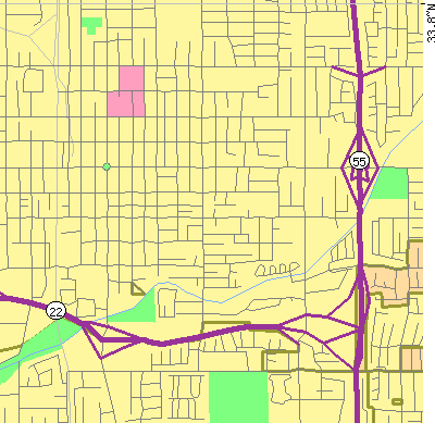 Zip code 92866 close-up map