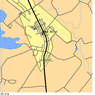 Zip code 18076 close-up map