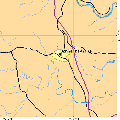 Zip code 18078 close-up map