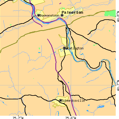Zip code 18080 close-up map