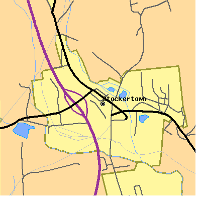 Zip code 18083 close-up map