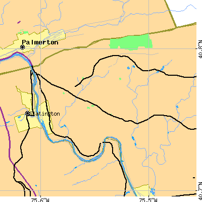 Zip code 18088 close-up map