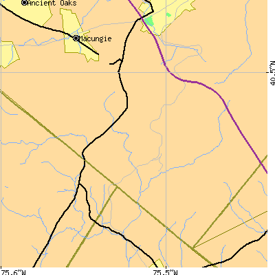 Zip code 18092 close-up map