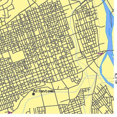 Zip code 18101 close-up map