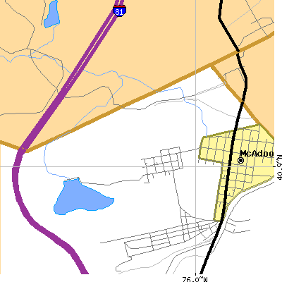 Zip code 18231 close-up map
