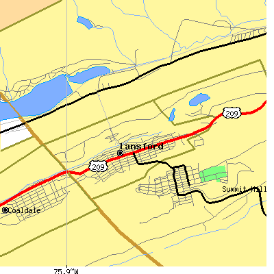 Zip code 18232 close-up map