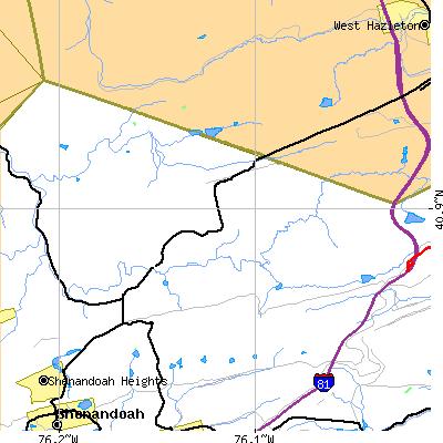 Zip code 18248 close-up map