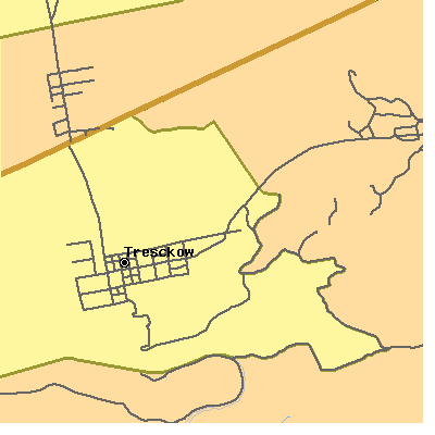Zip code 18254 close-up map