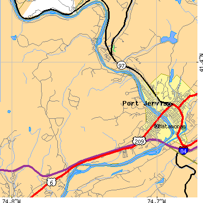 Zip code 18336 close-up map