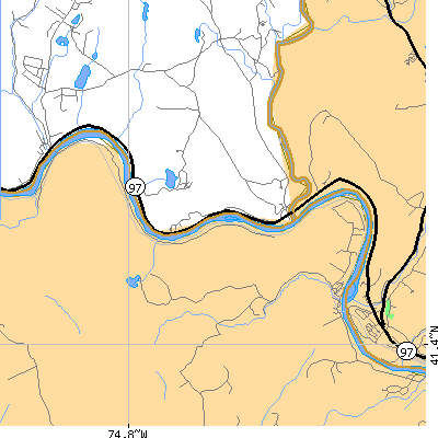 Zip code 18340 close-up map