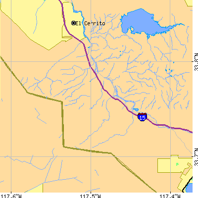 Zip code 92883 close-up map