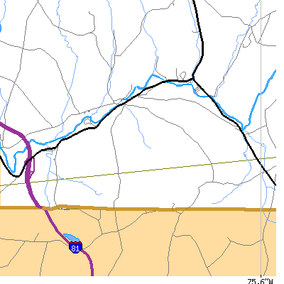 Zip code 18441 close-up map