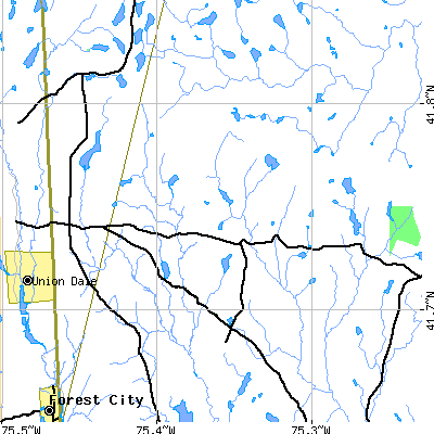 Zip code 18453 close-up map