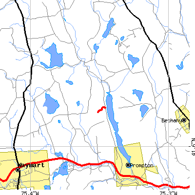 Zip code 18456 close-up map