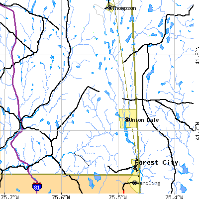 Zip code 18470 close-up map
