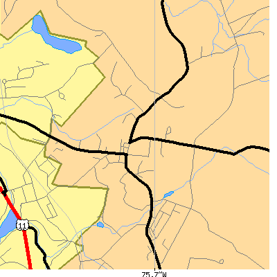 Zip code 18471 close-up map