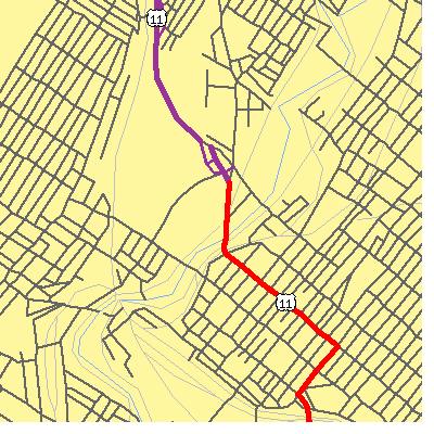 Zip code 18503 close-up map