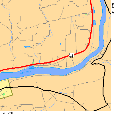 Zip code 18601 close-up map