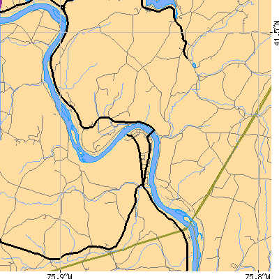 Zip code 18615 close-up map