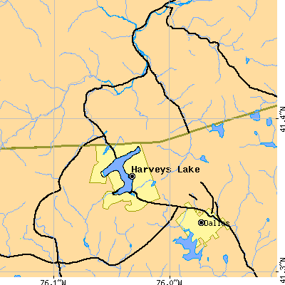 Zip code 18618 close-up map
