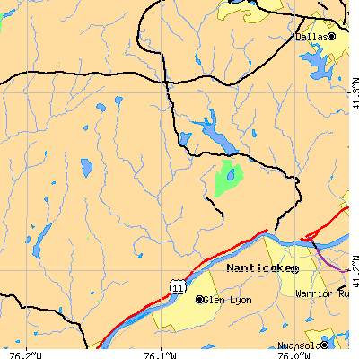 Zip code 18621 close-up map
