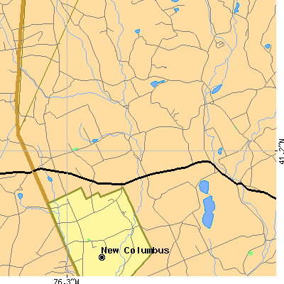 Zip code 18622 close-up map