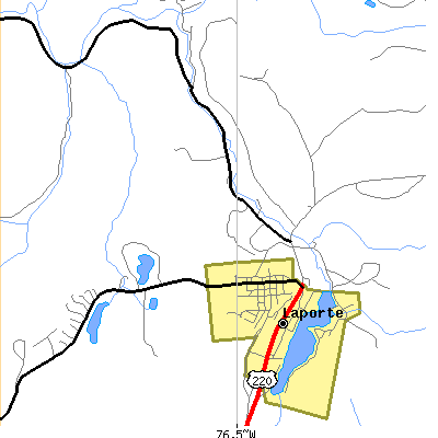 Zip code 18626 close-up map