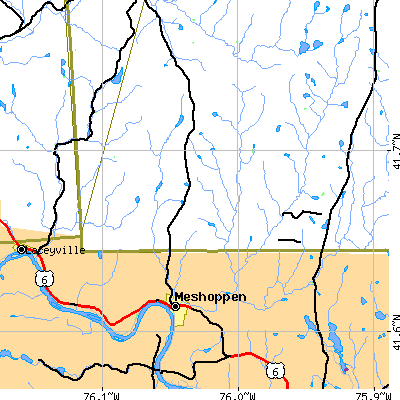 Zip code 18630 close-up map