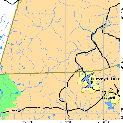 Zip code 18636 close-up map