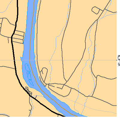 Zip code 18653 close-up map