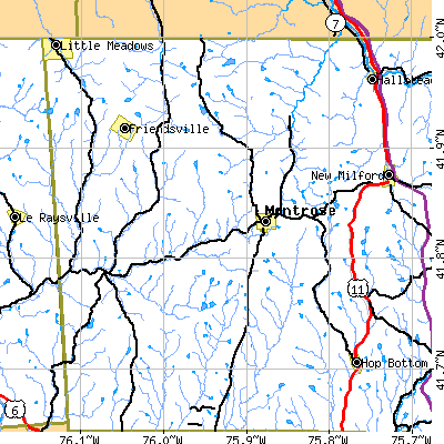 Zip code 18801 close-up map