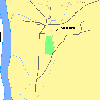 Zip code 18827 close-up map