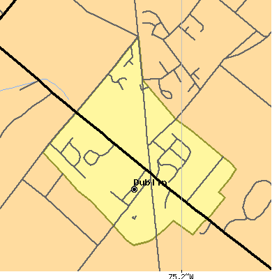 Zip code 18917 close-up map