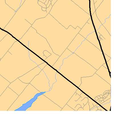Zip code 18923 close-up map