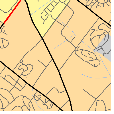 Zip code 18936 close-up map