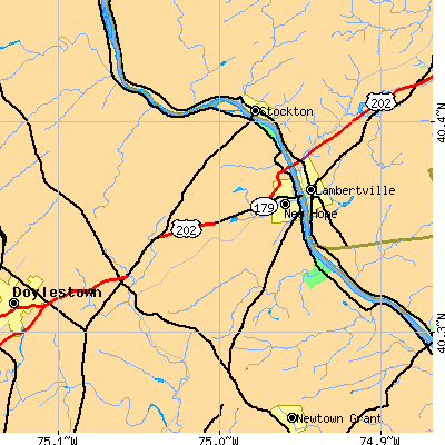 Zip code 18938 close-up map