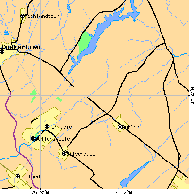 Zip code 18944 close-up map