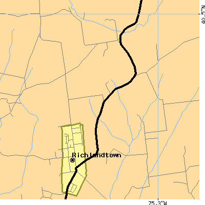 Zip code 18955 close-up map