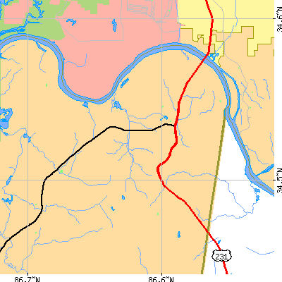Zip code 35754 close-up map