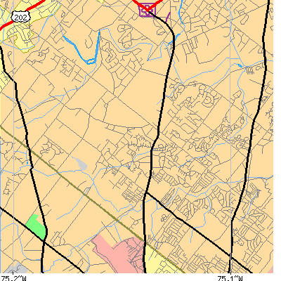 Zip code 18976 close-up map