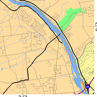 Zip code 18977 close-up map