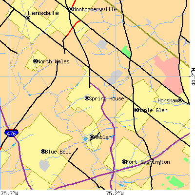 Zip code 19002 close-up map
