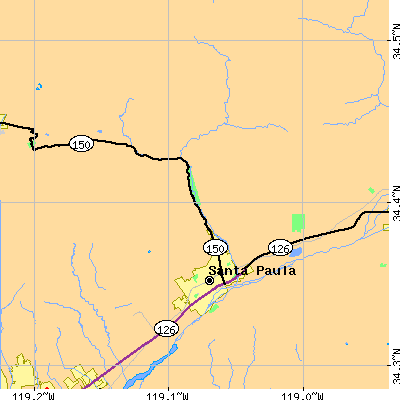 Zip code 93060 close-up map