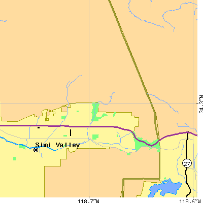 Zip code 93063 close-up map