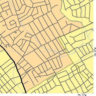Zip code 19043 close-up map