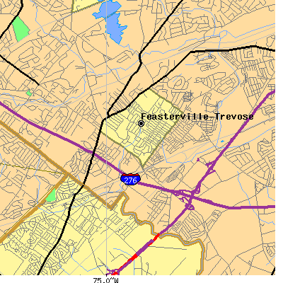 Zip code 19053 close-up map