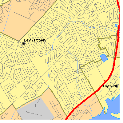 Zip code 19055 close-up map