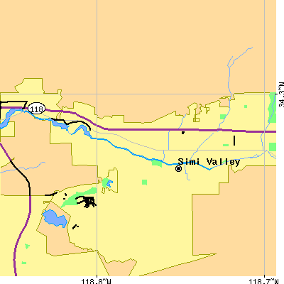 Zip code 93065 close-up map