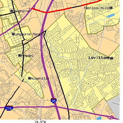Zip code 19056 close-up map