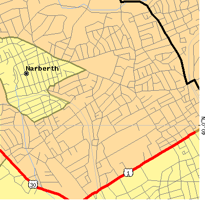 Zip code 19066 close-up map